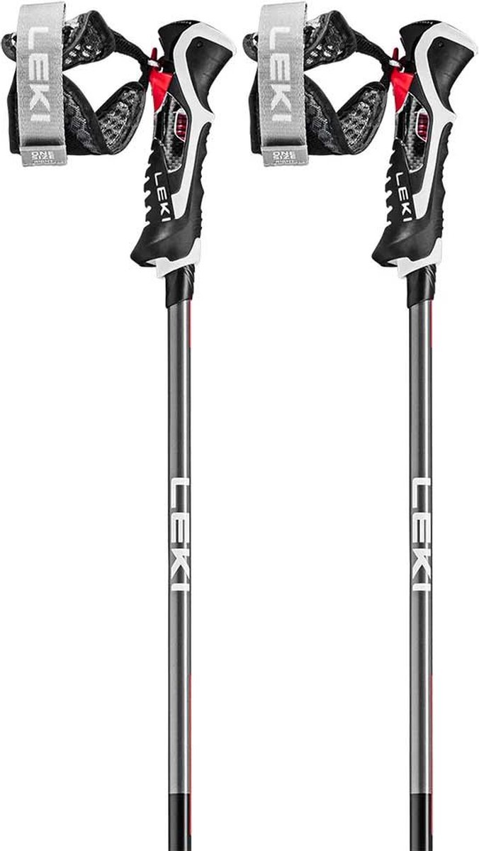 LEKI Carbon 14 3D skistokken zwart/grijs/rood, 135 cm