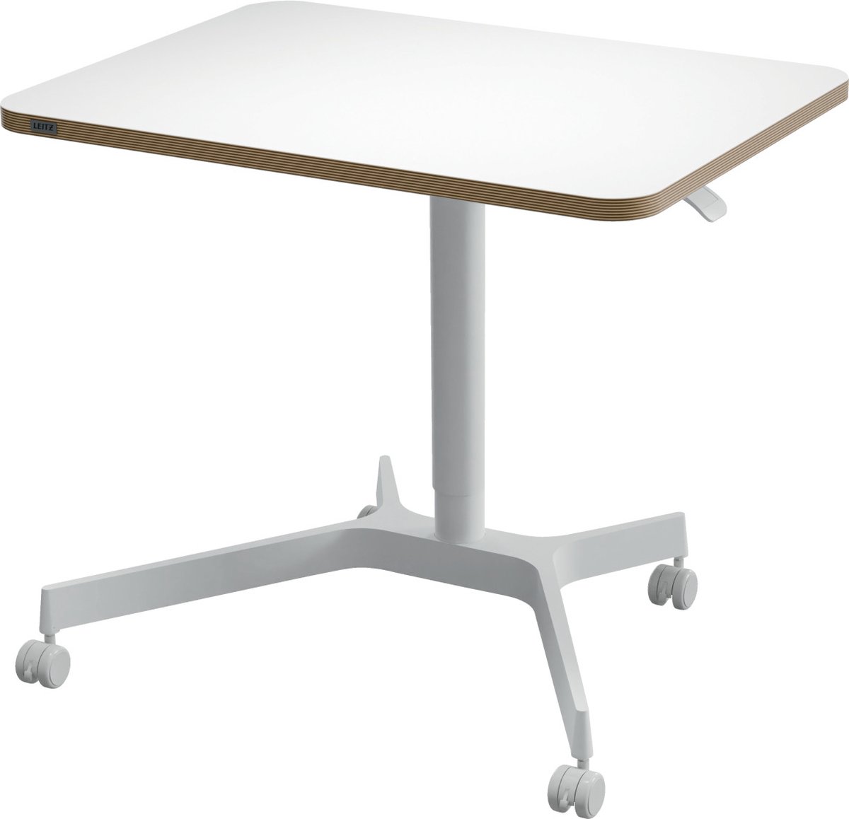 Leitz 65360001 Zit-sta-bureau Kleur tafelblad: Wit In hoogte verstelbaar, Met wieltjes Hoogte (max.): 1140 mm