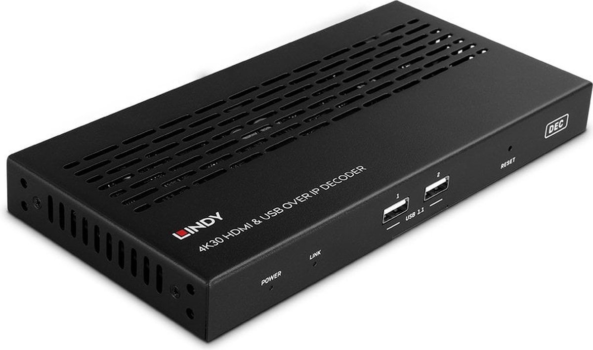 LINDY 4K30 HDMI & USB over IP Extender - Decoder Extender (verlenging) RS232