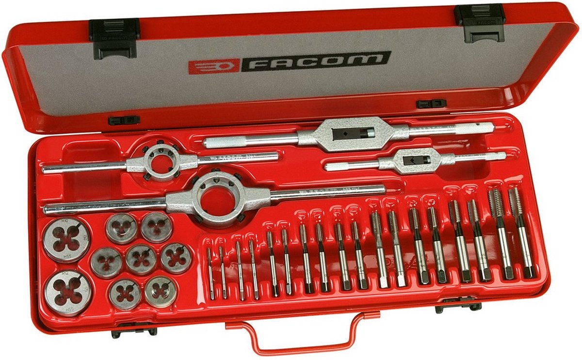 Facom sets met tappen, snijplaten en snijplaathouder m3-m12 - 221.227J1
