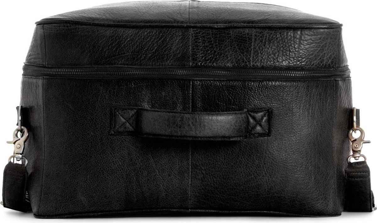 MUUD Mars Black - Handgemaakt leren tas 29x38x28cm