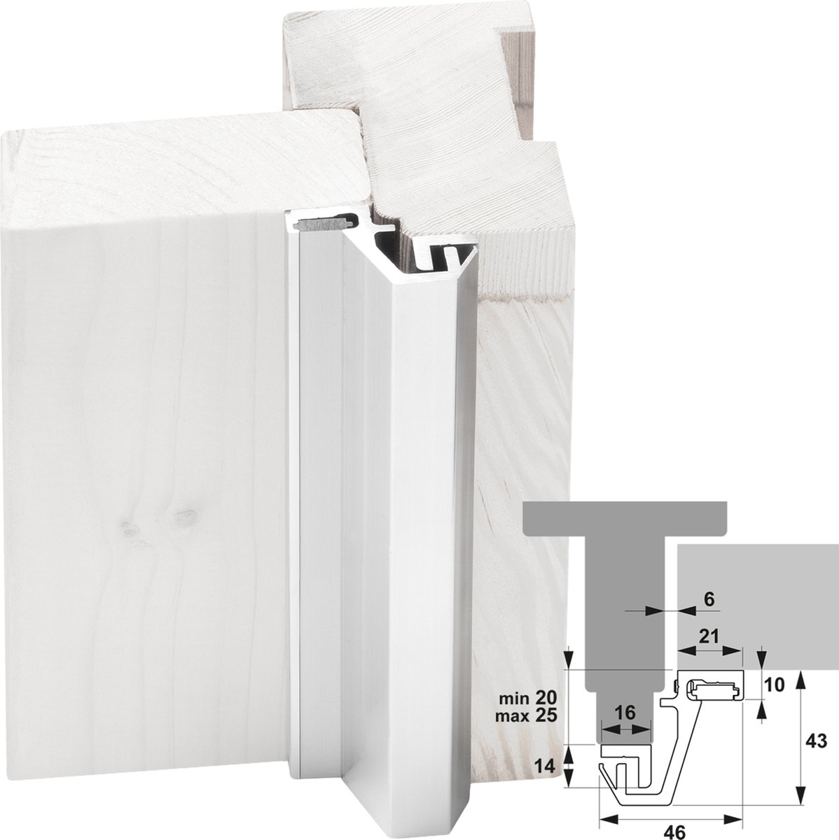 Axa Beveiligingsstrip Achterdeur SKG1 wt215 20-25mm 76032088bl