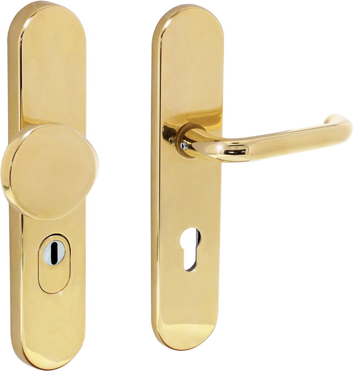 Intersteel Veiligheidsbeslag SKG3 profielcilindergat 72 mm ovaal met kerntrekbeveiliging messing ongelakt