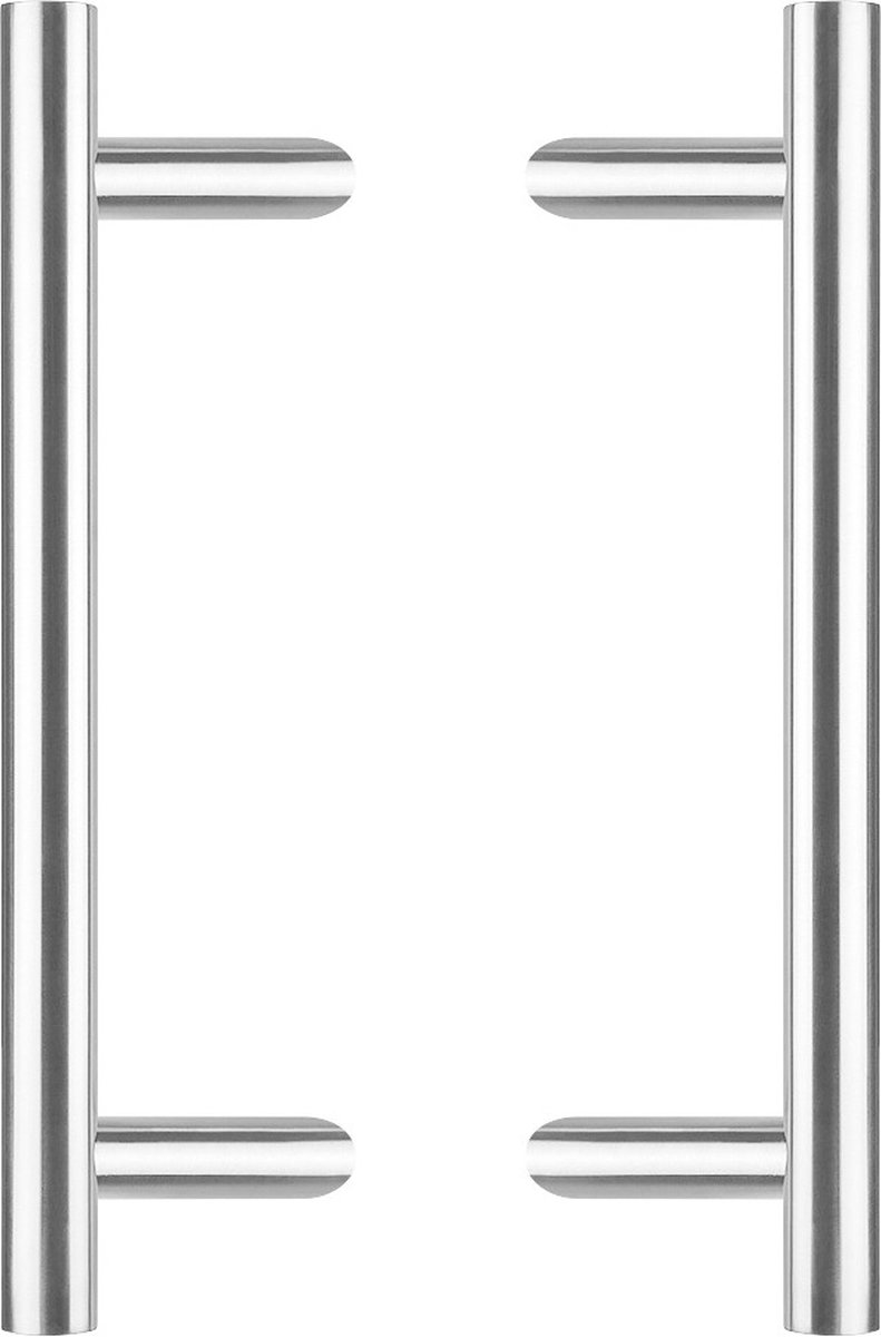 Intersteel Deurgrepen set T-schuin ø 30 mm - 500 mm rvs geborsteld