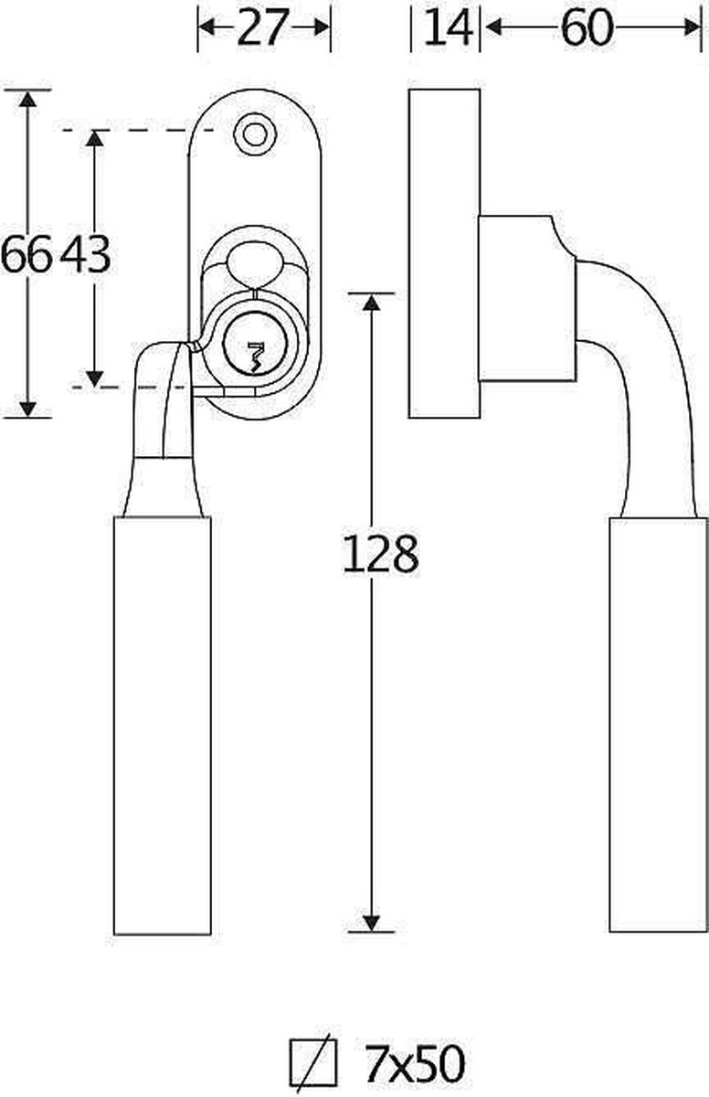Artitec Mi Satori SKG2 Draaikiep sluiting Frankfurt/smal Links glans nikkel