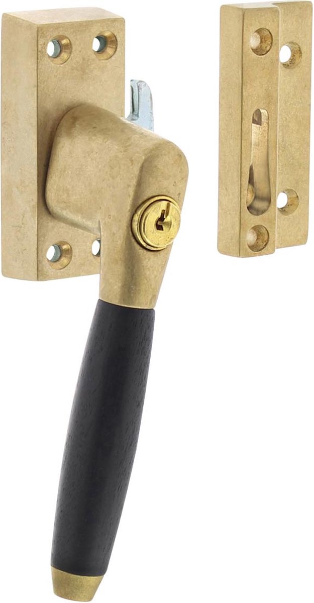 Intersteel Raamsluiting Ton 400 afsluitbaar links messing getrommeld/ebbenhout