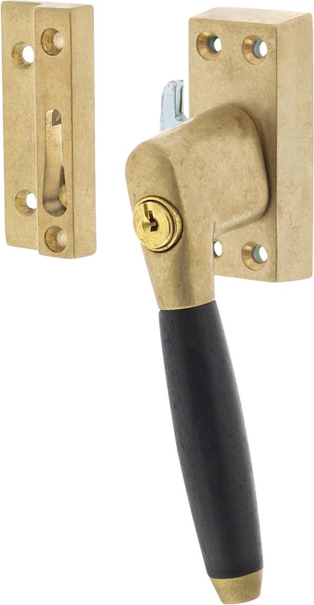 Intersteel Raamsluiting Ton 400 afsluitbaar rechts messing getrommeld/ebbenhout