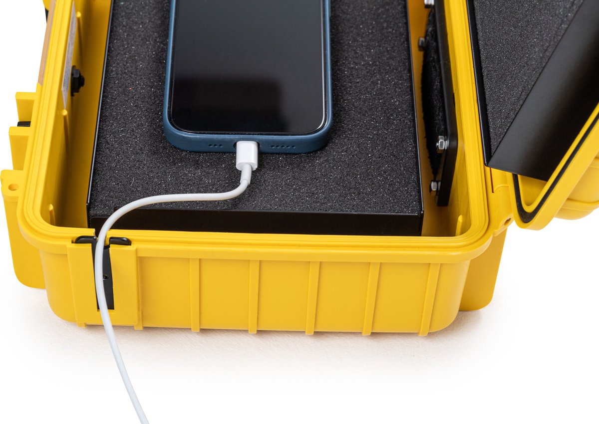 B & W International Transportkoffer voor accupacks BATTERY.CASE 908.08 (b x h x d) 270 x 215 x 105 mm Geel/zwart (reflecterend) PP.41.Y.908