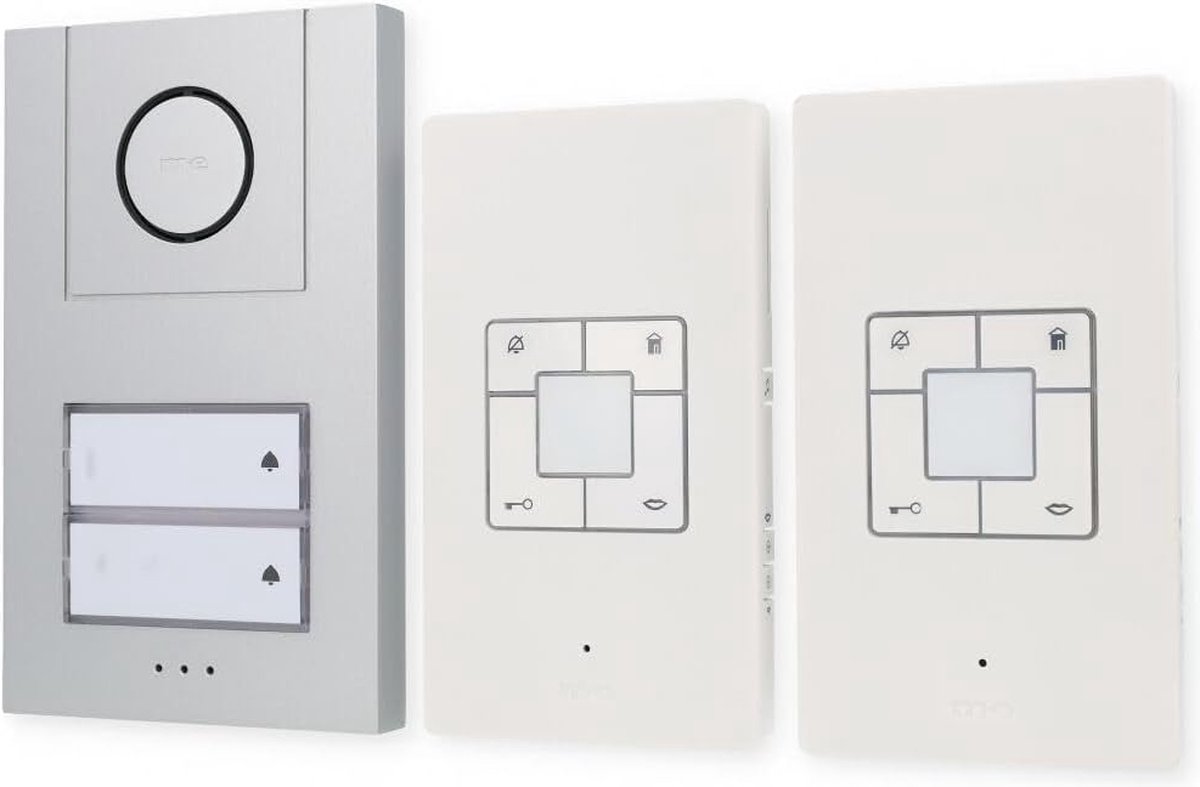 m-e modern-electronics Vistus AD ALU 4020 S Vistus Complete set voor Deurintercom Kabelgebonden Tweegezinswoning Zilver
