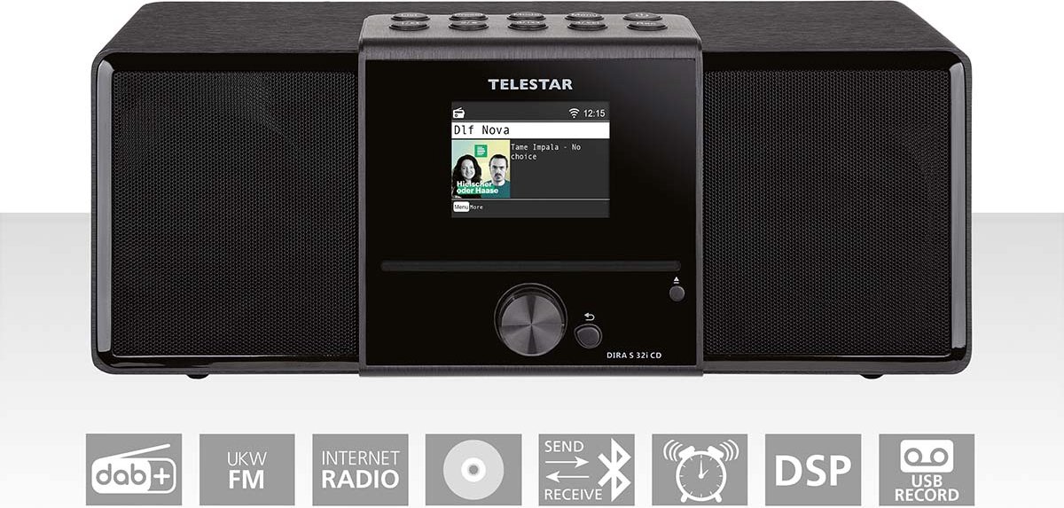 Telestar DIRA S32i CD EWF Multifunctionele Stereo Radio met CD-speler DAB+ / FM / Internet / Bluetooth Zwart - 30-320-02