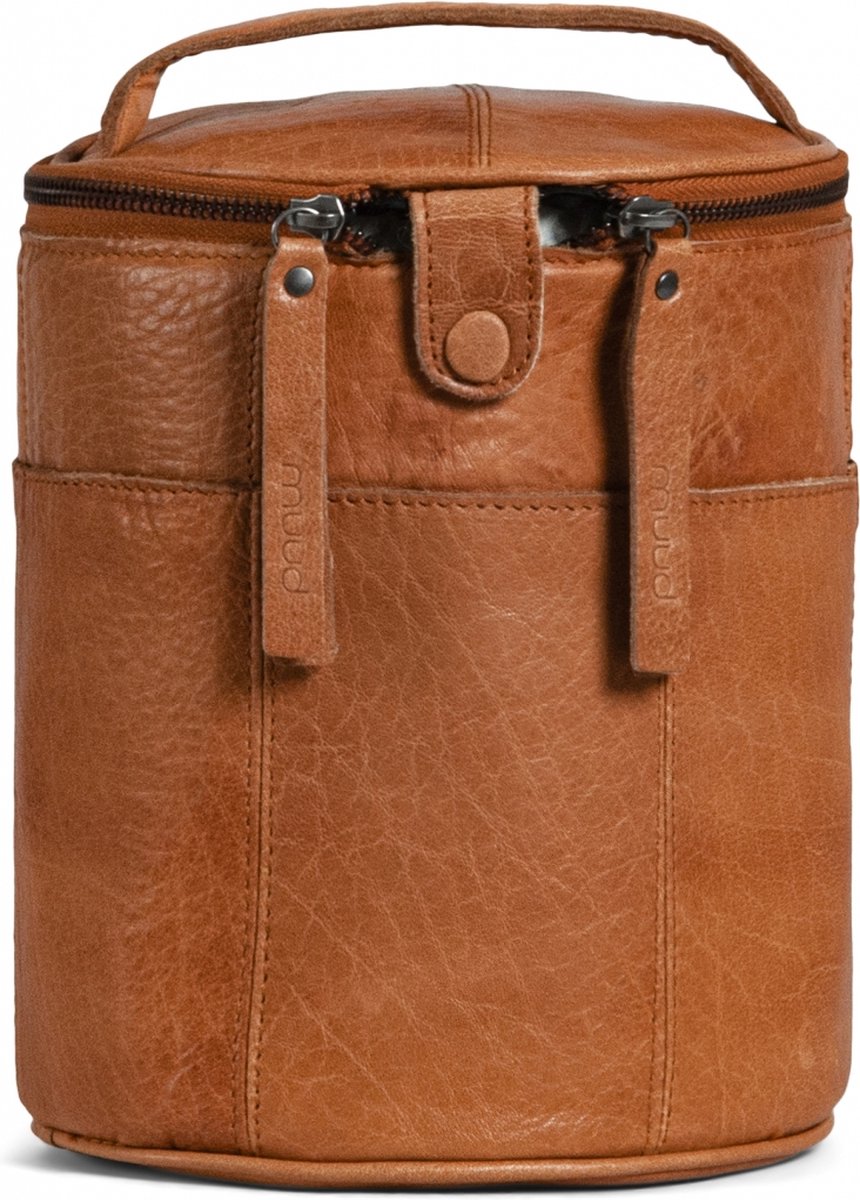 MUUD Saturn Whisky - Handgemaakt leren tas voor handwerkprojecten 20xØ16cm