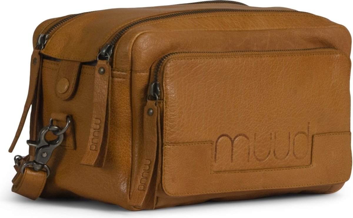 MUUD Stavanger Whisky - Handgemaakt leren crossbody tas 16x26cm