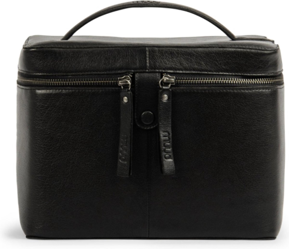 MUUD Lexi Black - Handgemaakt leren ruime handwerktas Black - 20x26cm