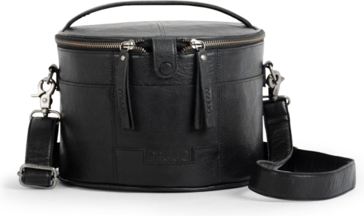 MUUD Enturn Black - Handgemaakt leren handwerkprojectentas 15x23cm