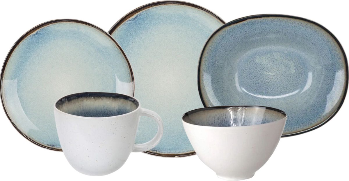 Cosy & Trendy Serviesset Fez Blauw - 20-Delig 4 personen