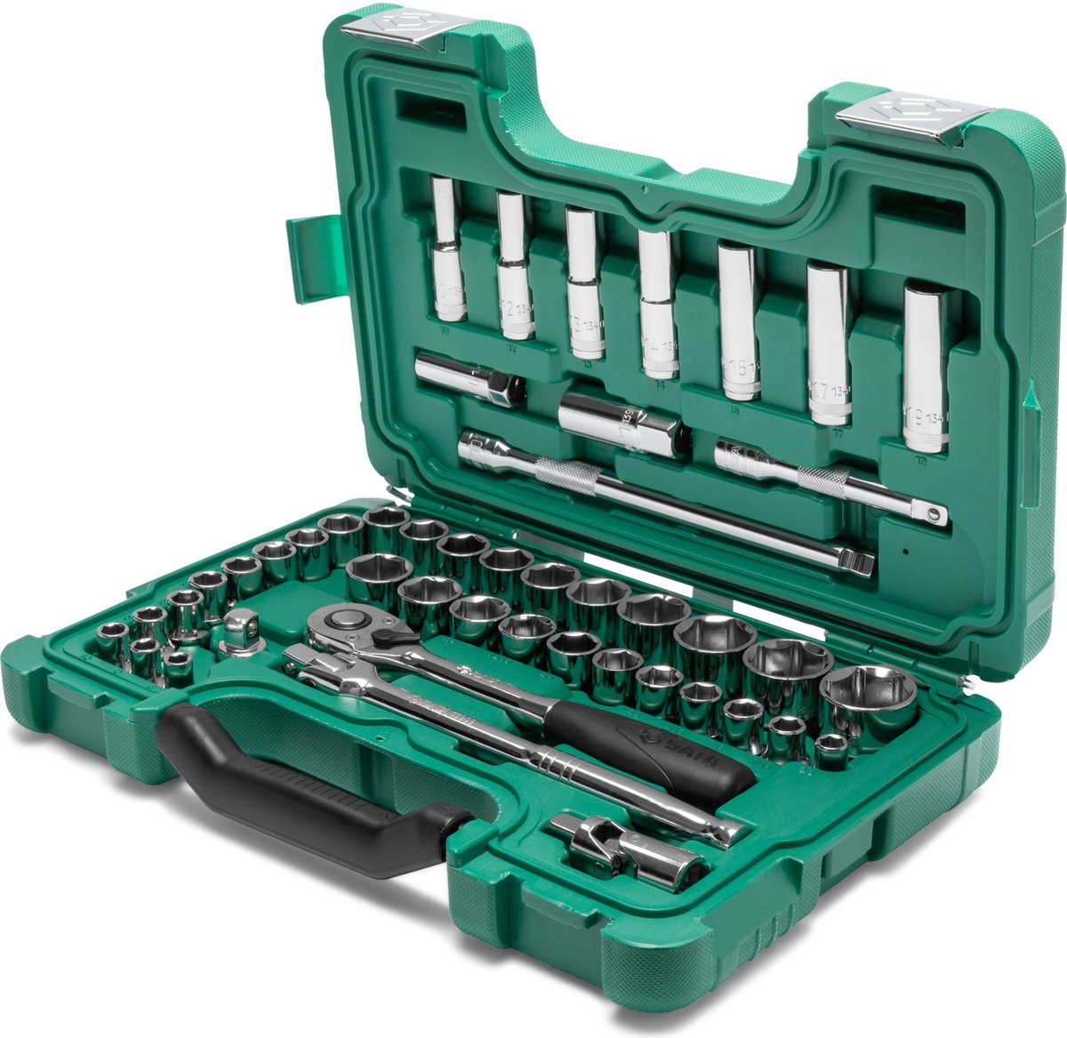 SATA Doppenset met ratel 1/2 inc 6-kant Metric/SAE - SAT09006SJ