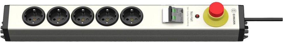 Ehmann 0873x00052035 Stopcontactsplitter Zilver, Zwart Randaarde stekker 1 stuk(s)