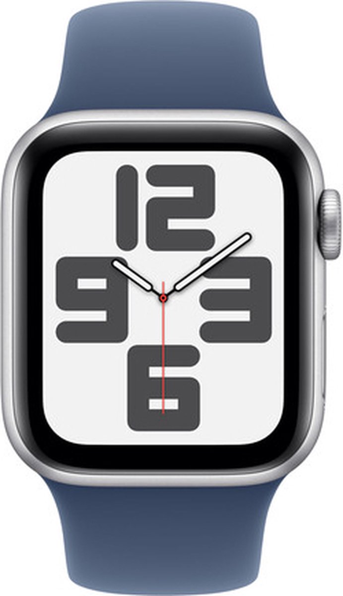 Apple Watch Se GPs + Cellular 44mm Denim Sport Band M/l Smartwatch Silver Aluminium
