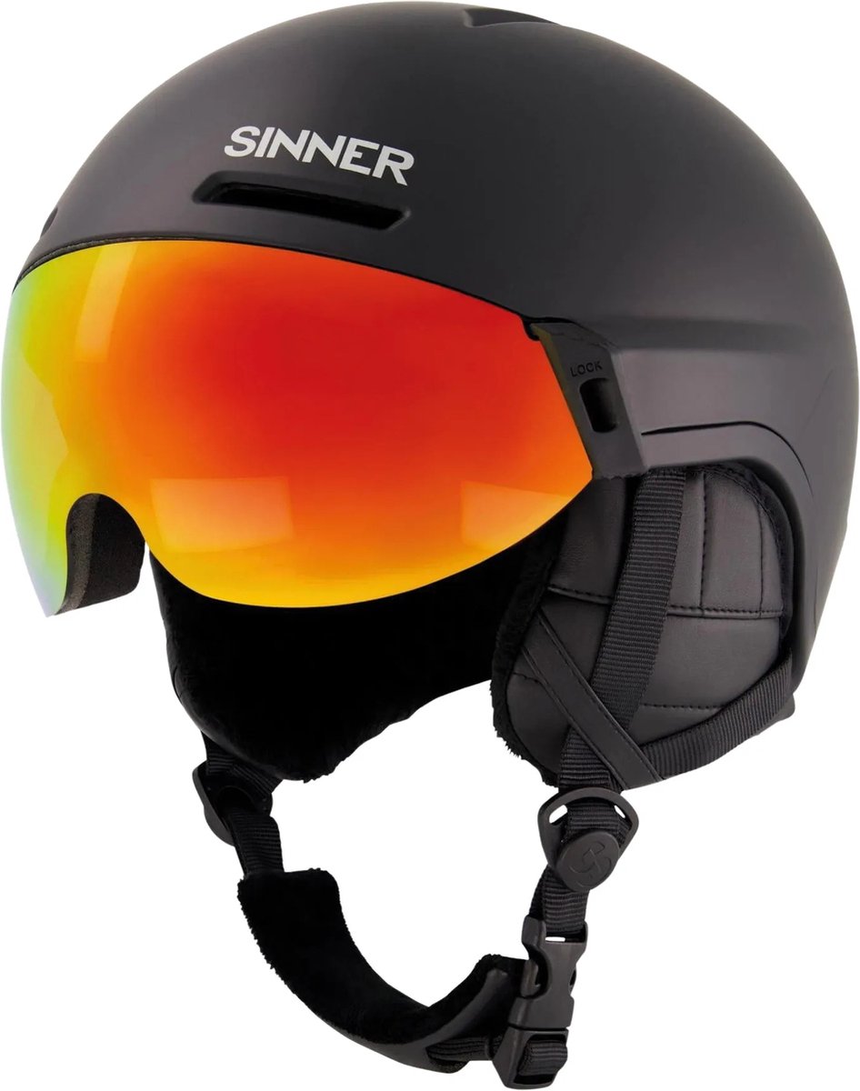 Sinner MONTBLANC VISOR skihelm zwart, 55-58 cm