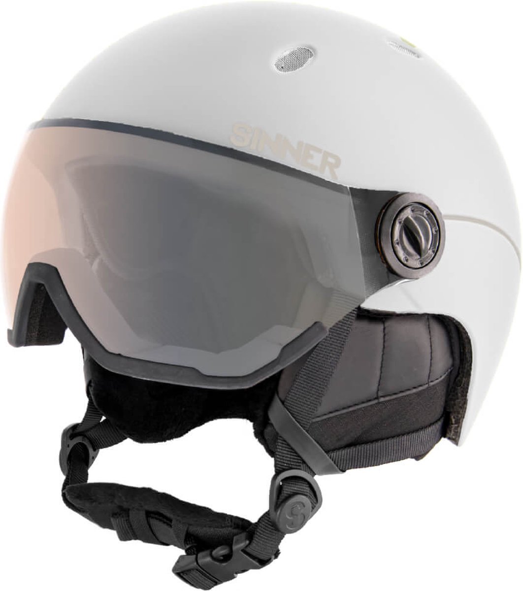 Sinner TITAN VISOR TRANS+ lens skihelm mat wit, 55-58 cm