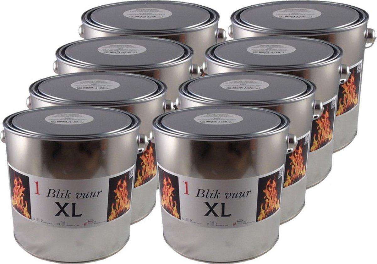 8x Tuinfakkels vuur verlichting blik 16,5 x 15 cm 6-12 branduren -