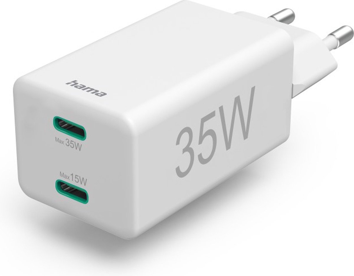 Hama 125129 Lader 2x Usb-c 35w Wit