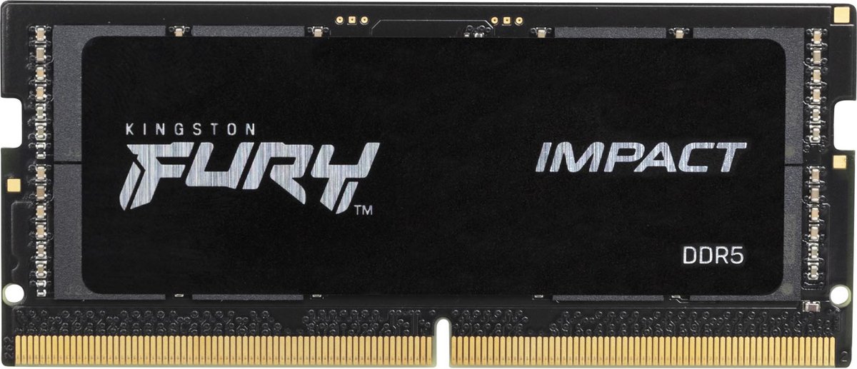 Kingston Impact Black XMP Werkgeheugenmodule voor PC DDR5 32 GB 2 x 16 GB 6400 MHz 262-pins SO-DIMM KF564S38IBK2-32