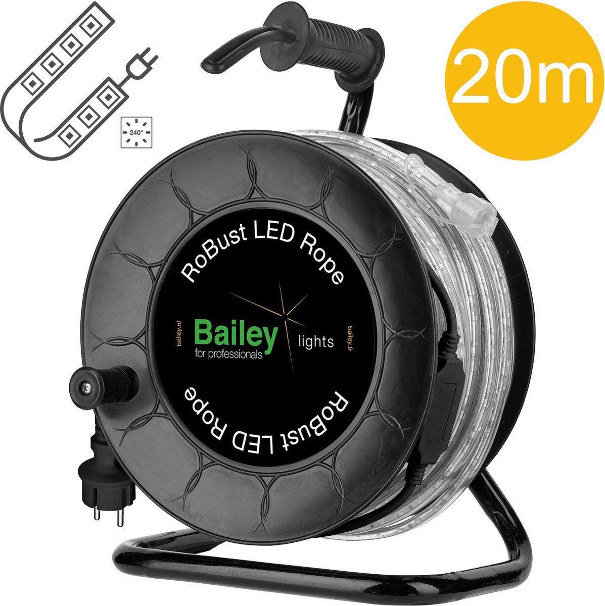 Bailey 146507 RoBust LED Lichtslang Tweezijden In Haspel - IP65 - 840Lm/m - 20m