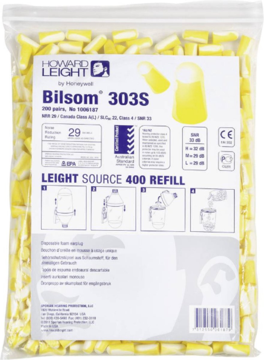 Honeywell Howard Leight Oordopje | EN 352-2 SNR 33 DB | navulverpakking | mt. S | 200 paar - 1006187 - 1006187