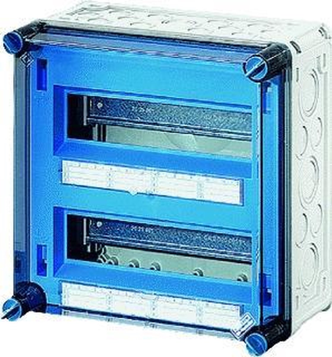 Hensel 2000612 Mi 1225 Kleine verdeelkast Opbouw (op muur) Aantal groepen: 24 Aantal rijen: 2 Inhoud: 1 stuk(s)
