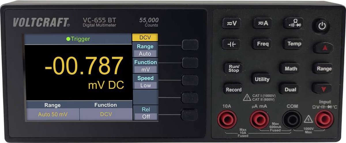 VOLTCRAFT VC-655 BT Bench multimeter Kalibratie (ISO) Digitaal CAT I 1000 V, CAT II 600 V Weergave (counts): 55000
