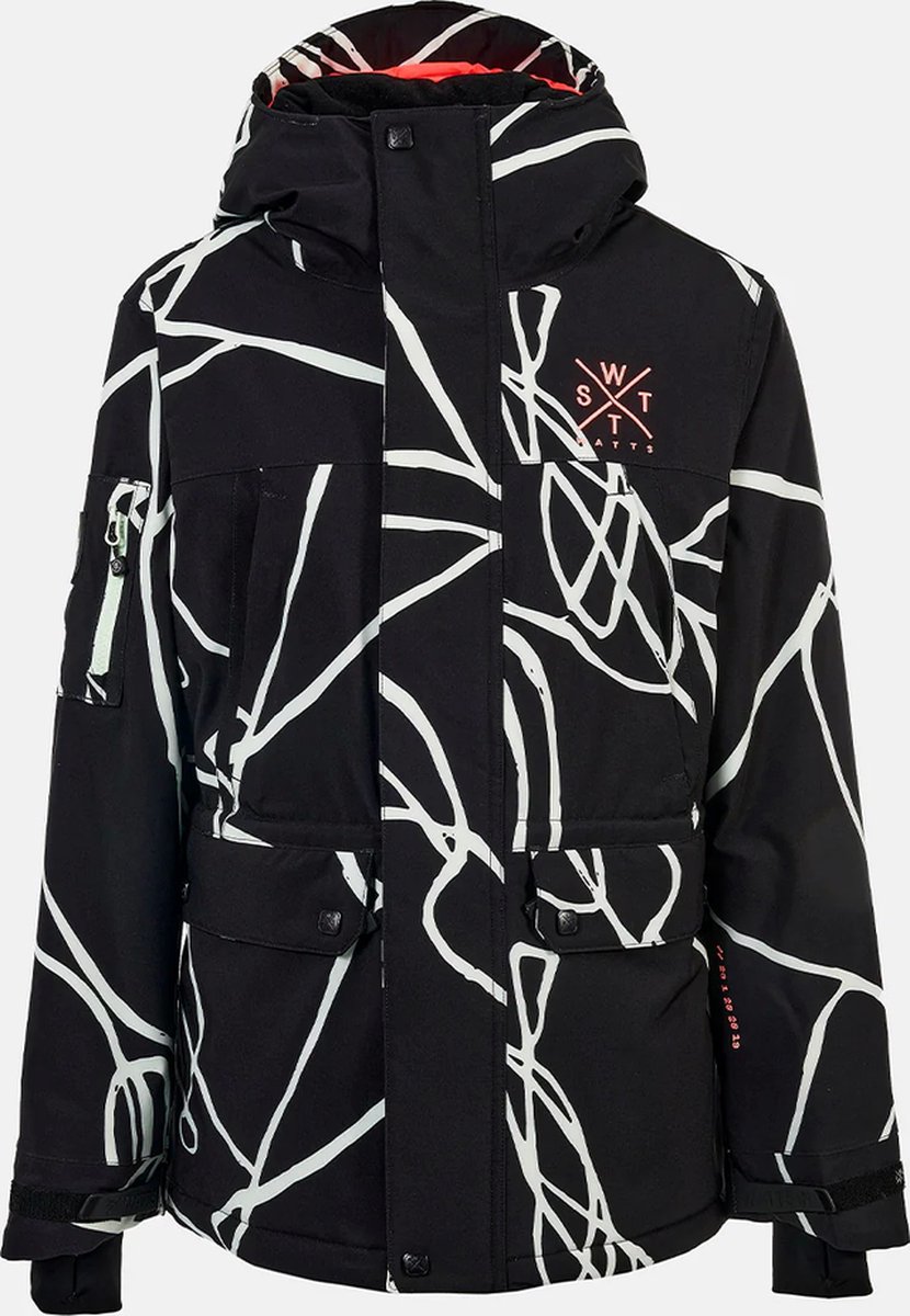 WATTS Clever ski jas zwart/wit/roze dames, L