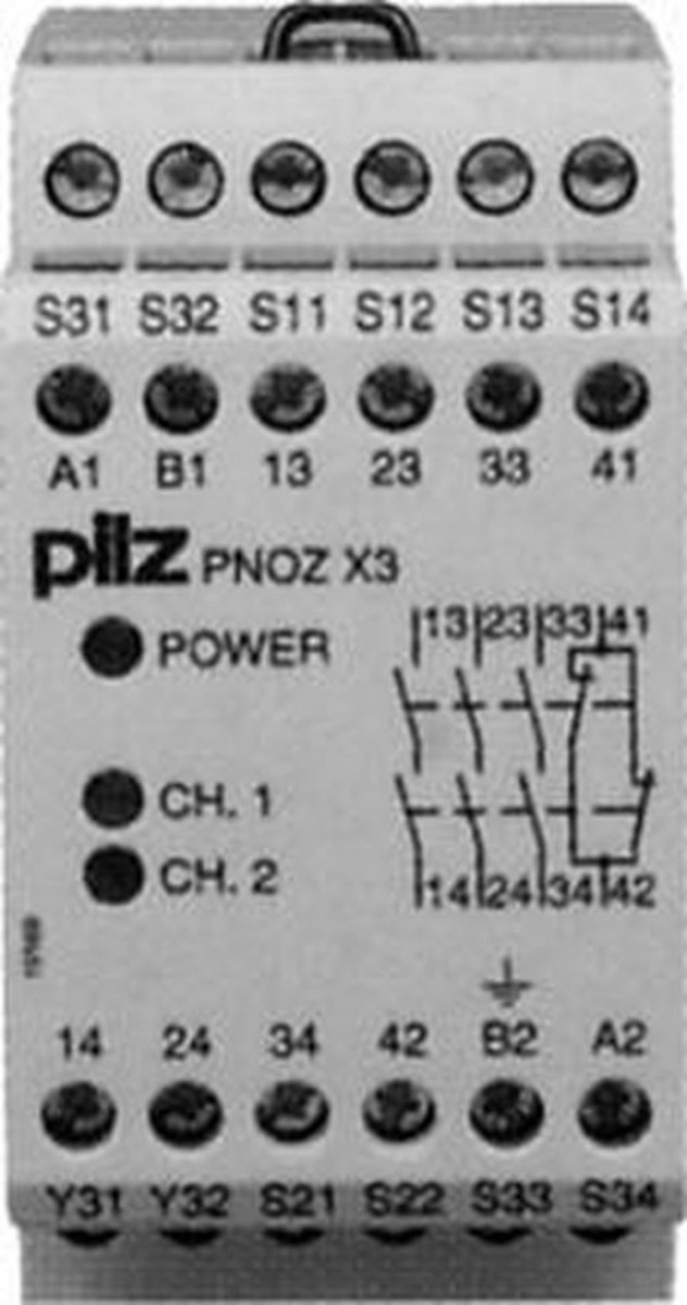 PILZ PNOZ X3 24VAC 24VDC 3n/o 1n/c 1so Veiligheidsschakelapparaat Voedingsspanning (num): 24 V/DC 3x NO, 1x NC (b x h x d) 45 x 87 x 121 mm 1 stuk(s)
