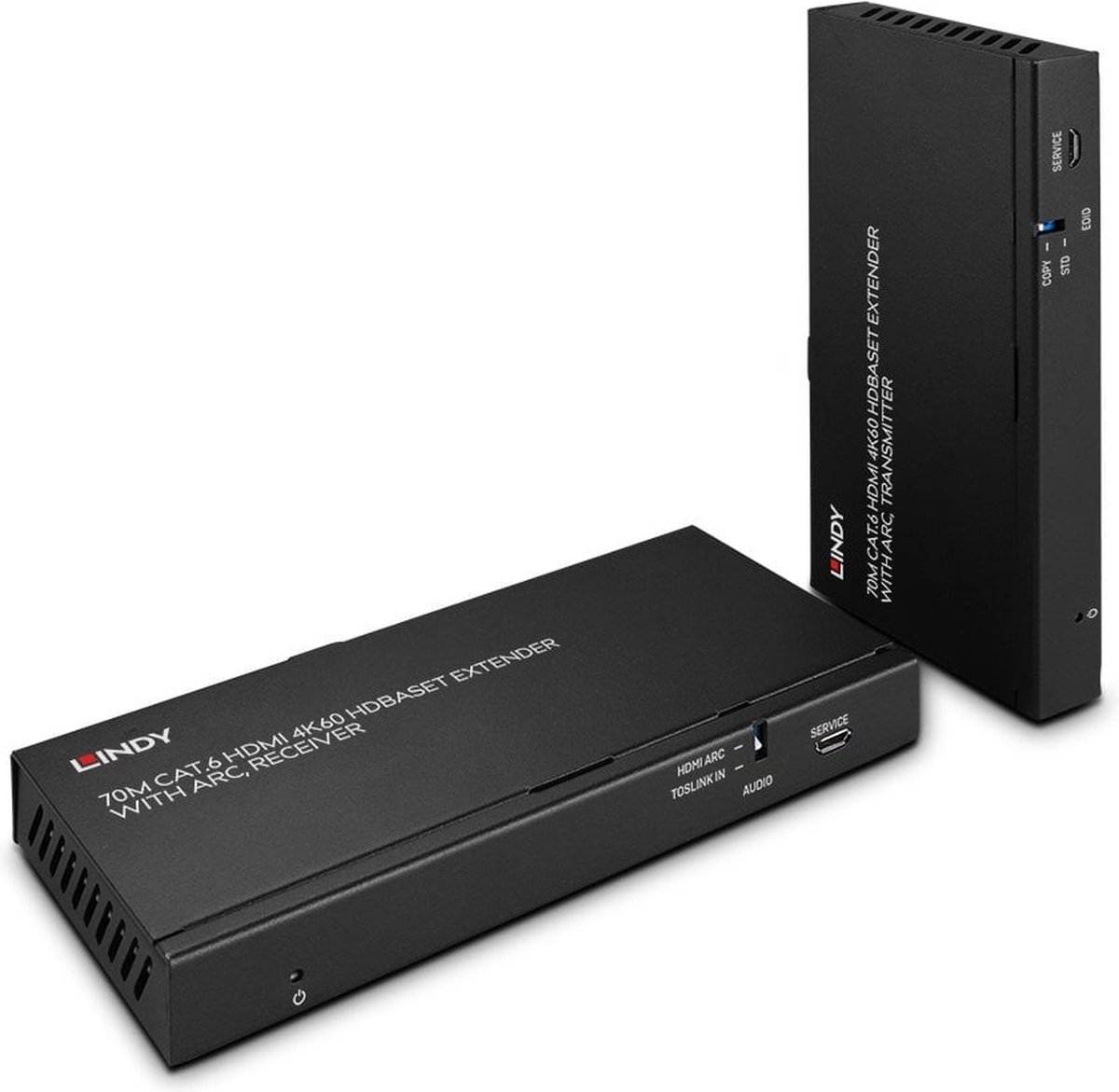 LINDY 70m Cat.6 HDMI 4K60, Audio, IR & RS-232 HDBaseT Extender mit ARC Extender (verlenging) HDMI, IR (3.5 mm Jackplug), RJ45, Toslink 70 m