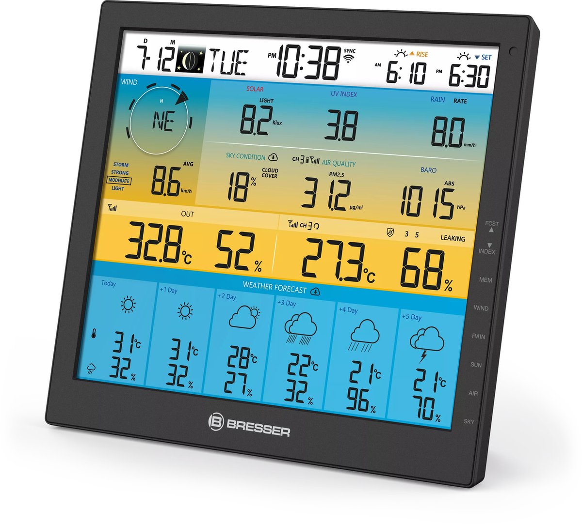 BRESSER extra / vervangend basisstation voor 7003220 6-daags 4CAST PRO SF WLAN-weerstation