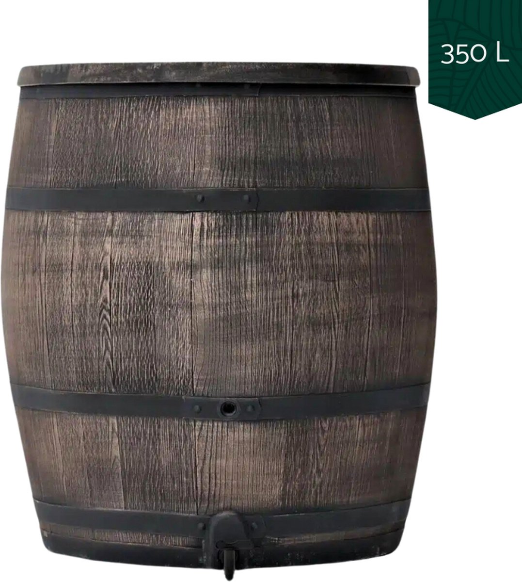 Roto regenton 350 liter dia. 80 x h.107 cm bruin 3/4' messing ingang tap - Meuwissen agro