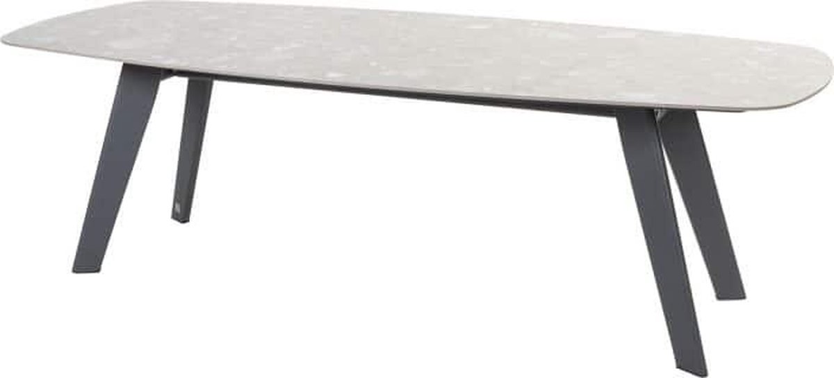 4SO Montana Tafelframe Antracite Met Montana Tafelblad Ceramic Terrazzo 240 x 103 cm - 4so