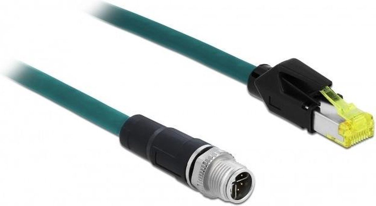 Netwerk kabel M12 8 pin X-coded > RJ45 Hirose plug PUR (TPU) Kabel