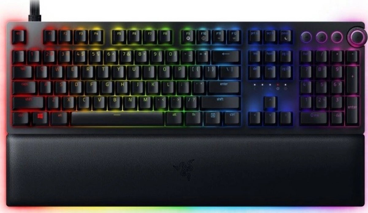 Razer Huntsman V2 Analog Gaming Keyboard - Razer Analog Optical Switches - Multi-function Digital Dial and 4 Media Keys - Nordic Layout