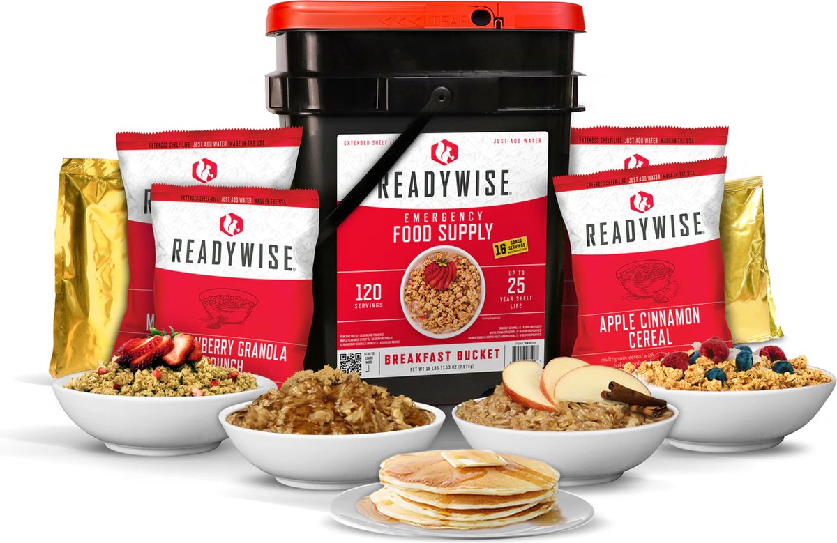 Readywise Readywise 120 porties gevriesdroogde vegetarische ontbijt maaltijden