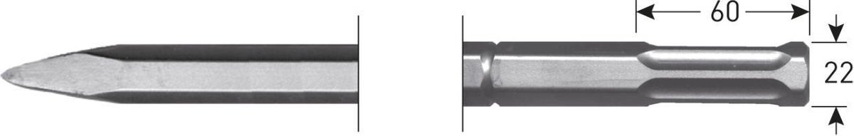 Rotec 6-kant Puntbeitel 500mm 6-kø22(tbv Hilti TE805/TE905) - 2156506 - 215.6506