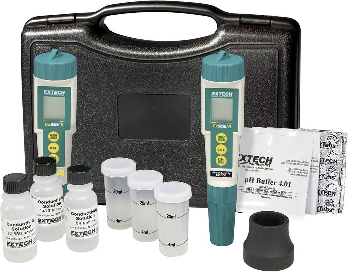 Extech EC510 Geleidbaarheidsmeter Geleidingsvermogen, Temperatuur, pH-waarde, Total dissolved solids (TDS), Zoutgehalte