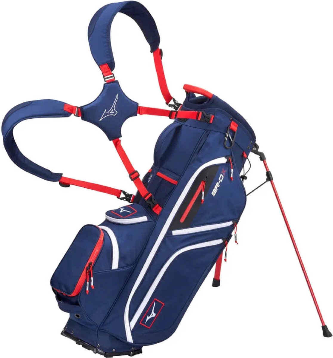 Mizuno BR DX hybrid standbag navy/rood