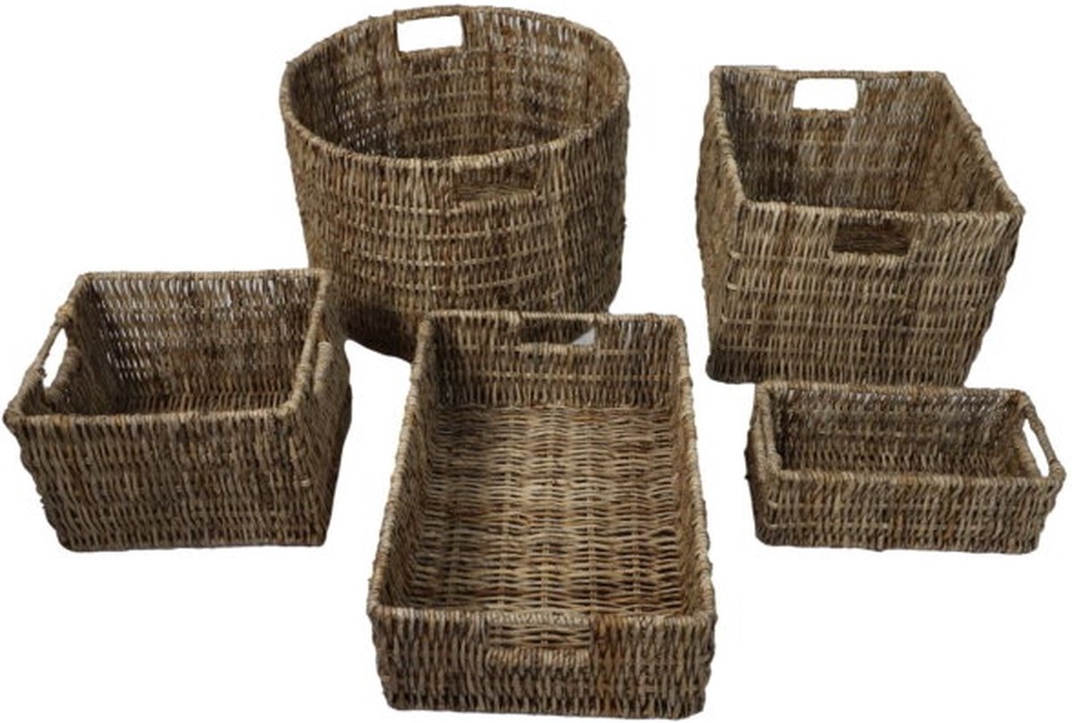 HSM - HSM Collection-Mandenset S|5-ø47x30-Naturel-Bananenblad