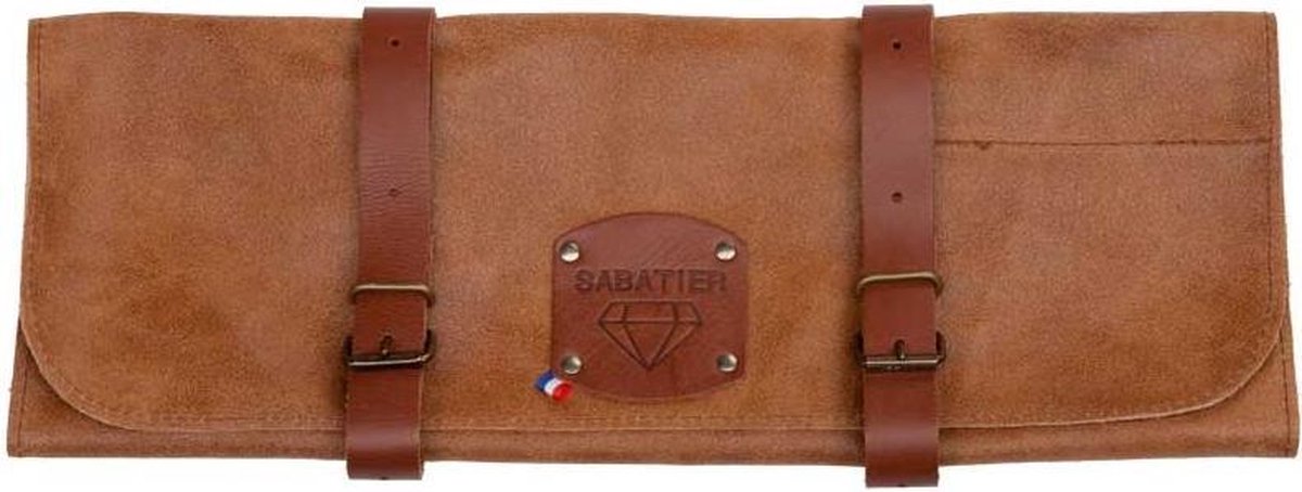 Diamant Sabatier Bon Cuir messenmap - 5 vakken - leer - cognac