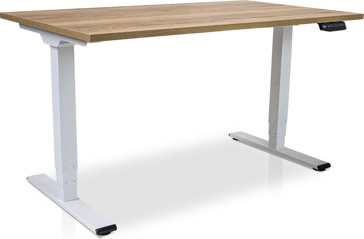 Lineaflex MRC COMFORT elektrisch ARBO zit-sta bureau wit-robuust eiken