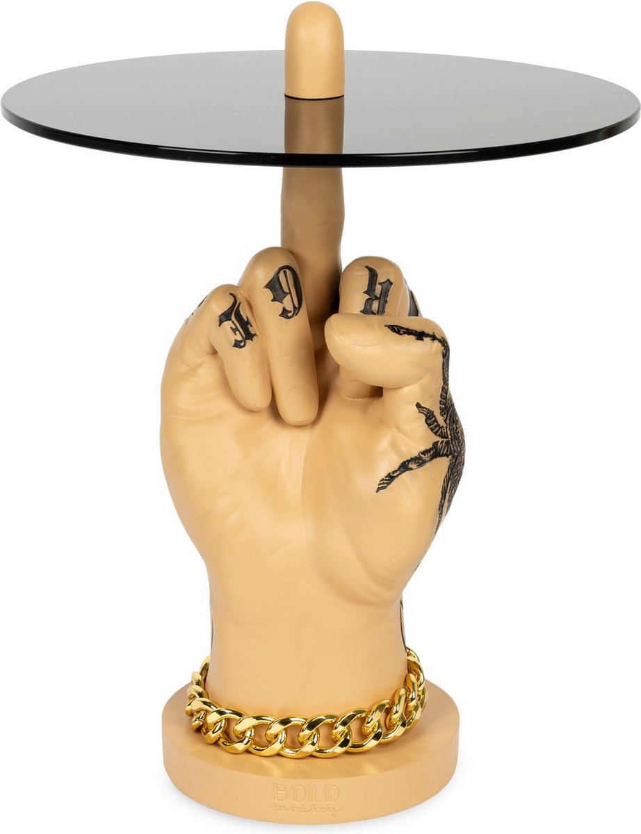 Bold Monkey Fother Mucker bijzettafel leeuw - Beige