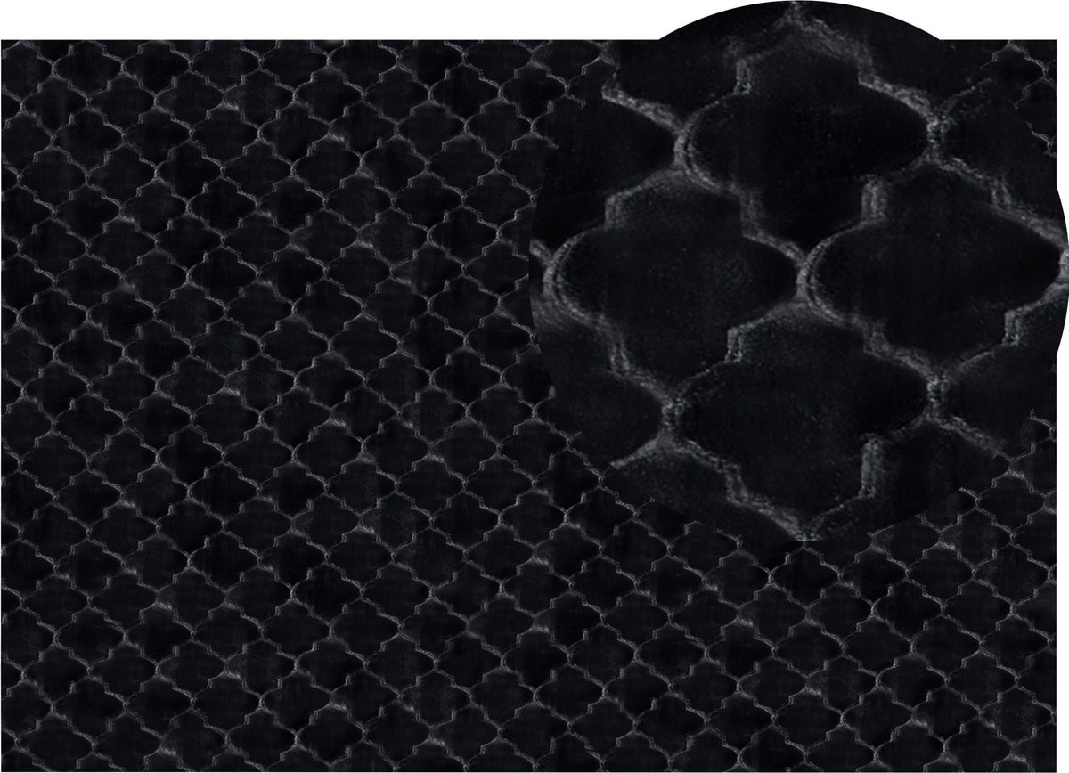 Beliani - GHARO - Shaggy vloerkleed - Zwart - 160 x 230 cm - Polyester