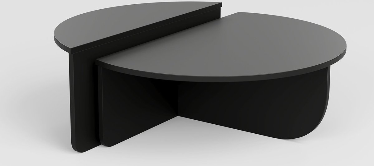 Giga Meubel - Salontafel Melamine Zwart Rond - Ø90x35cm - Podium