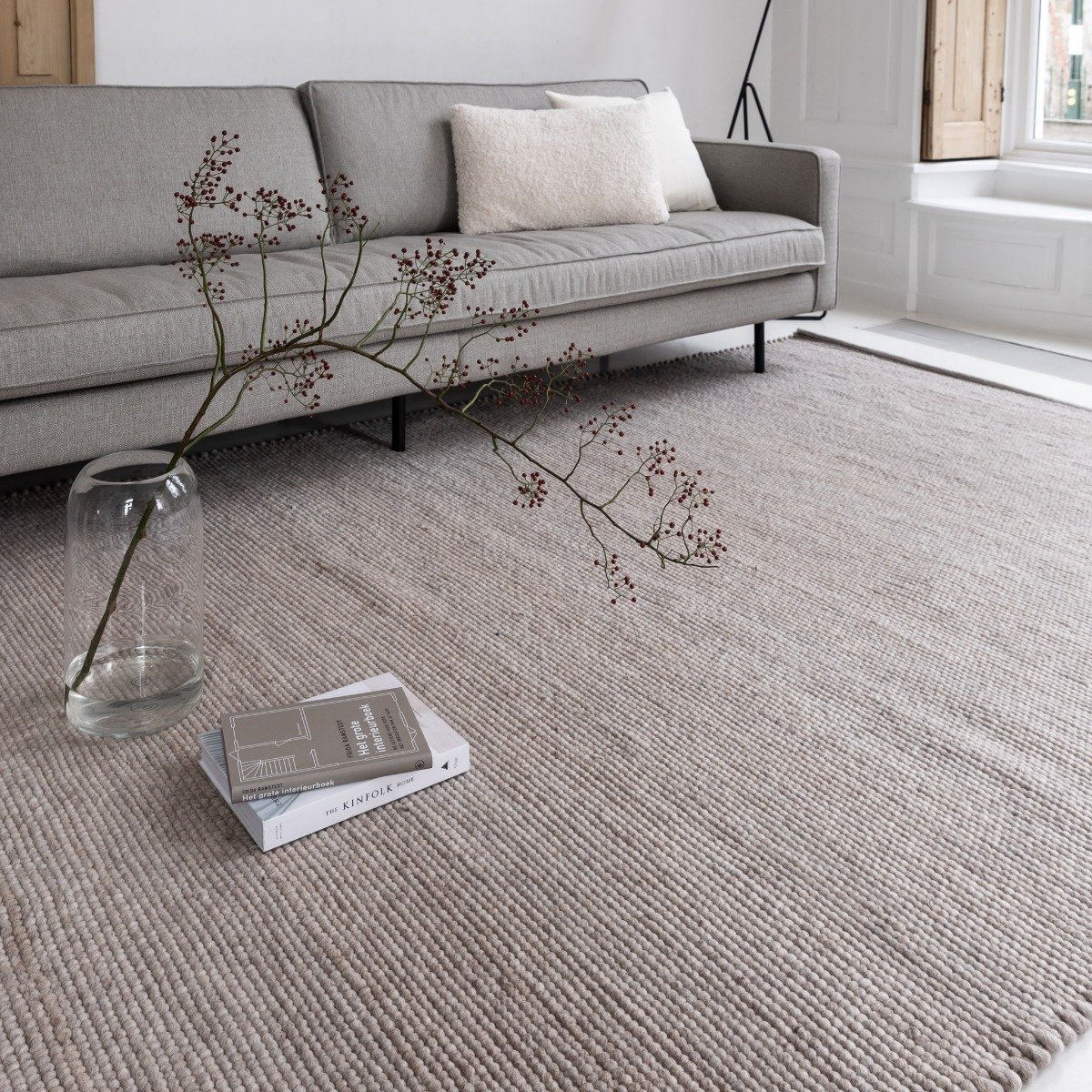 Interieur05 Wollen Vloerkleed Grijs Vik 140 x 200 cm (S)